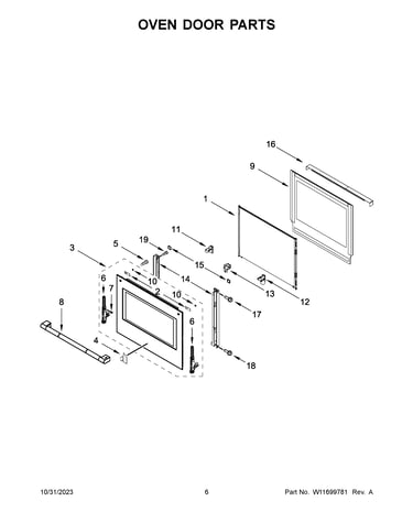 Oven door parts