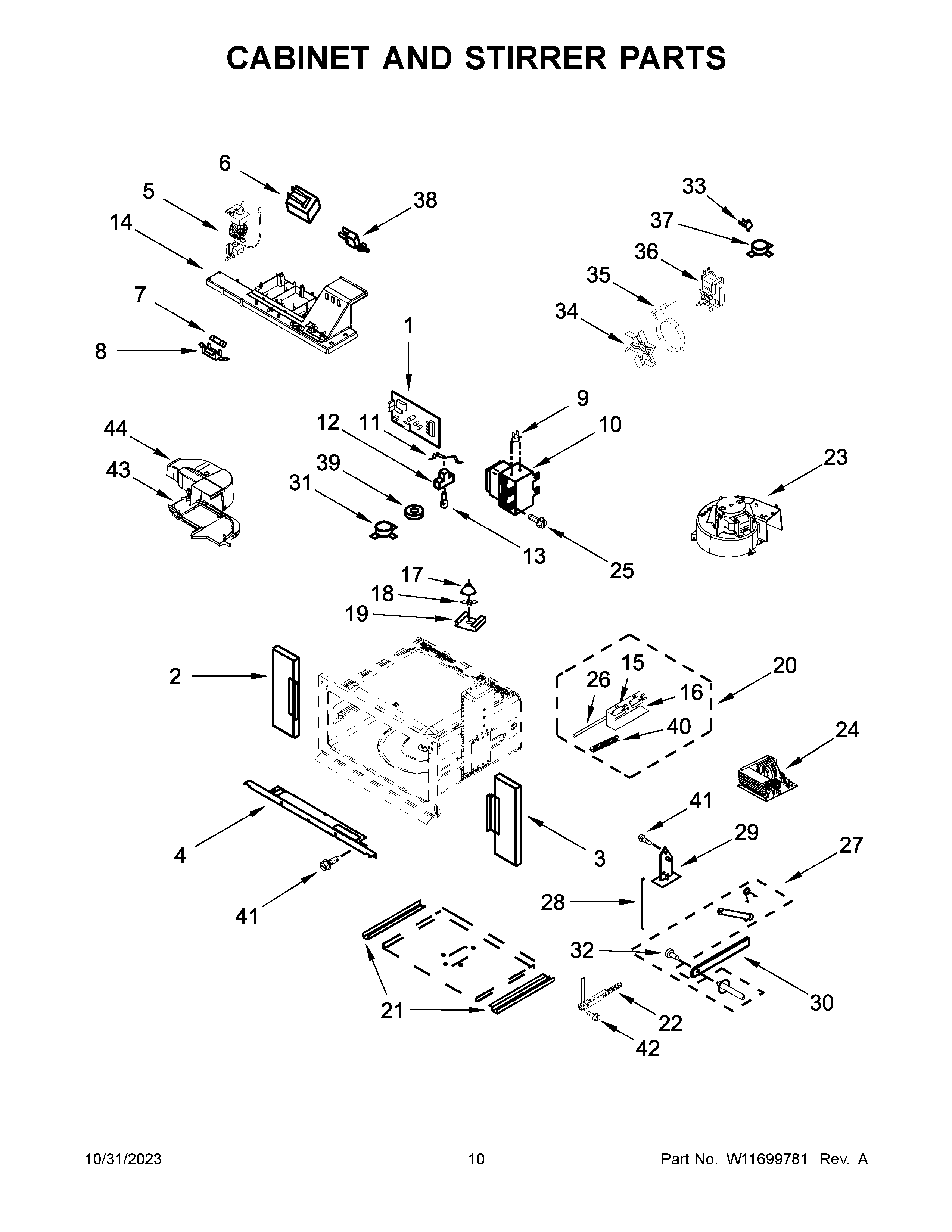 CABINET AND STIRRER PARTS