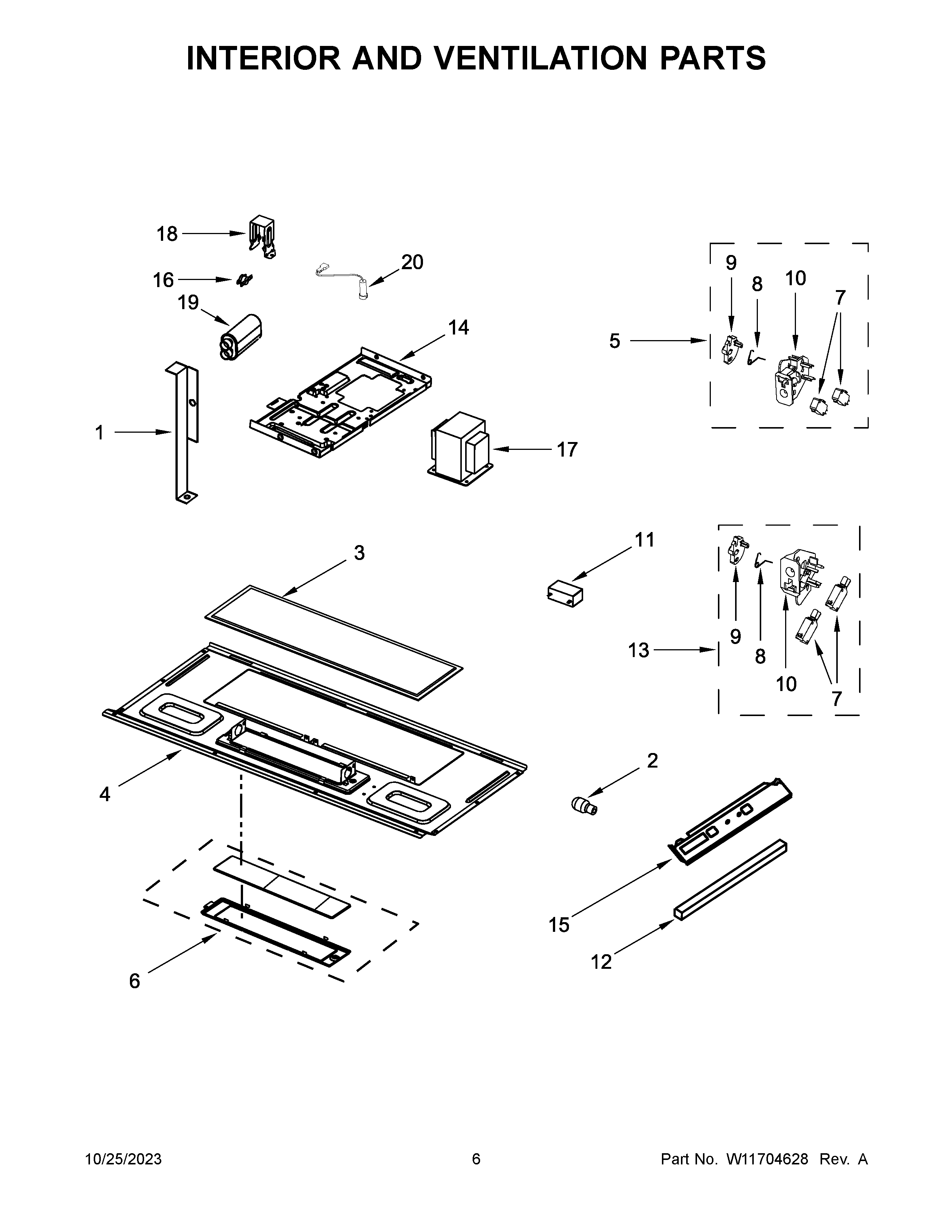 Interior and ventilation parts