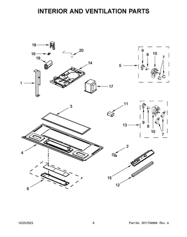 Interior and ventilation parts