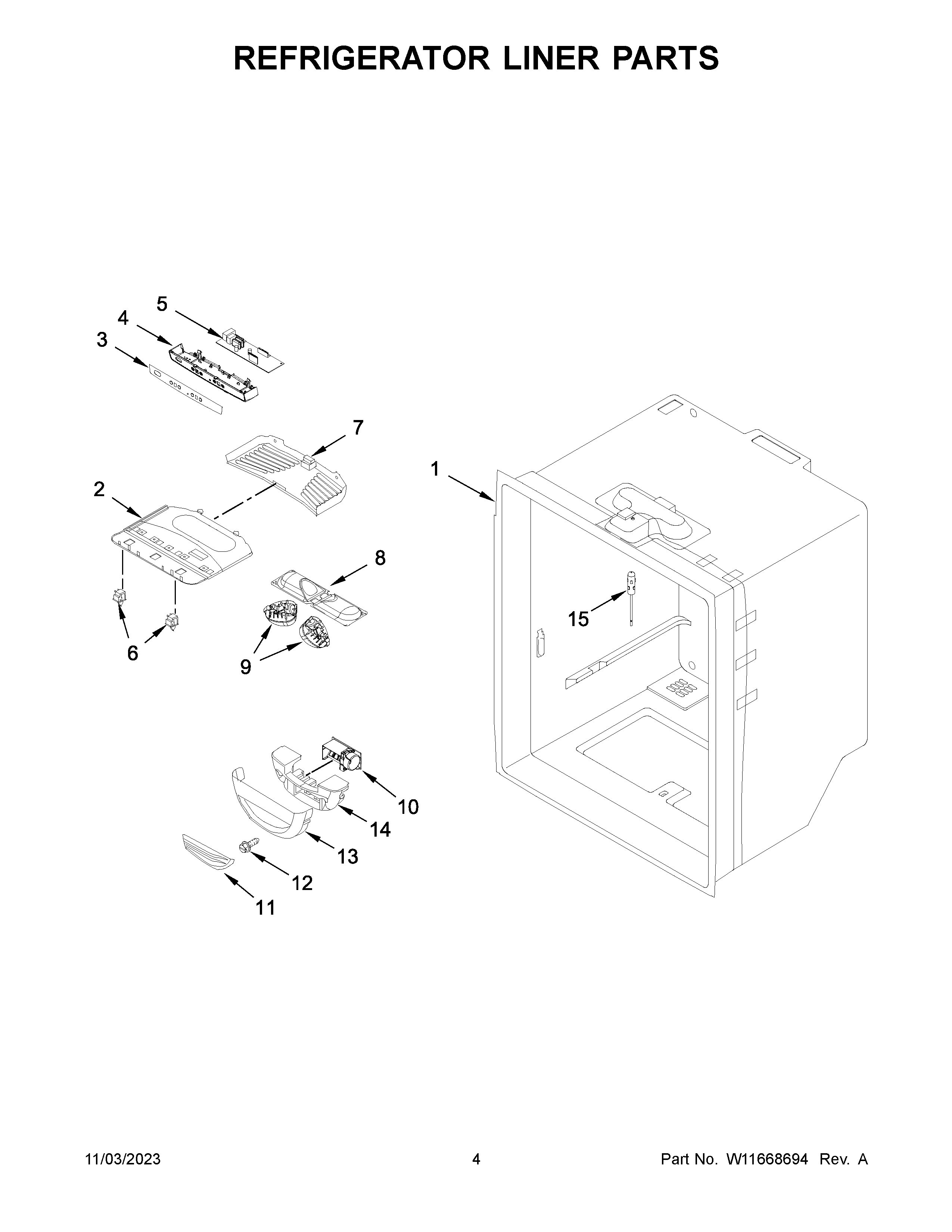 Refrigerator liner parts