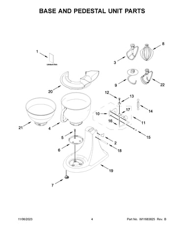Base and pedestal unit parts