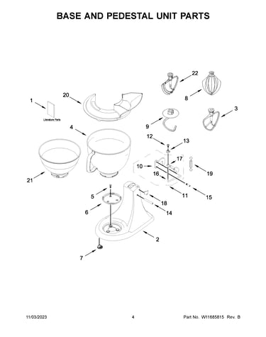 Base and pedestal unit parts
