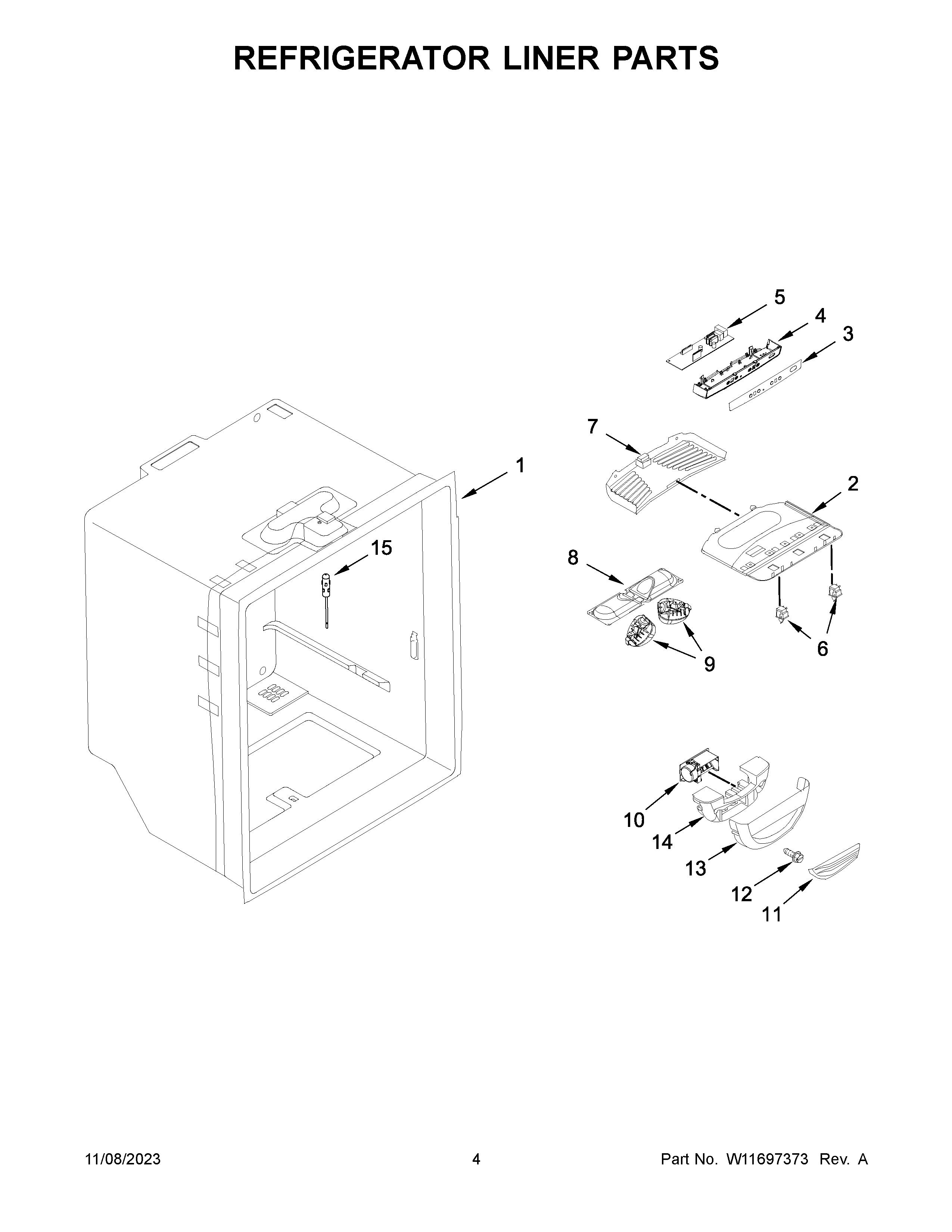 Refrigerator liner parts