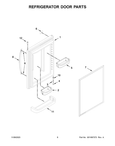 Refrigerator door parts