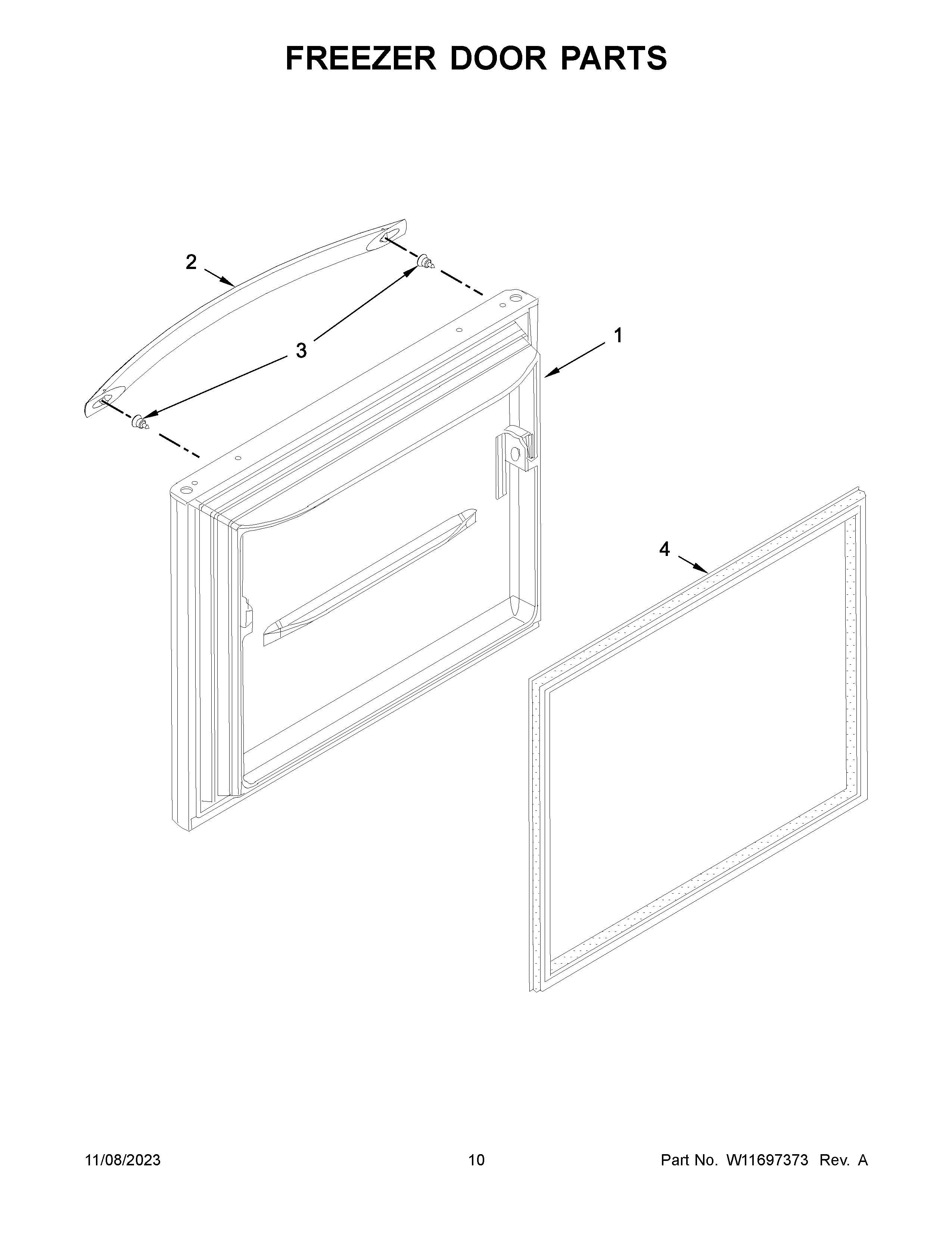 Freezer door parts