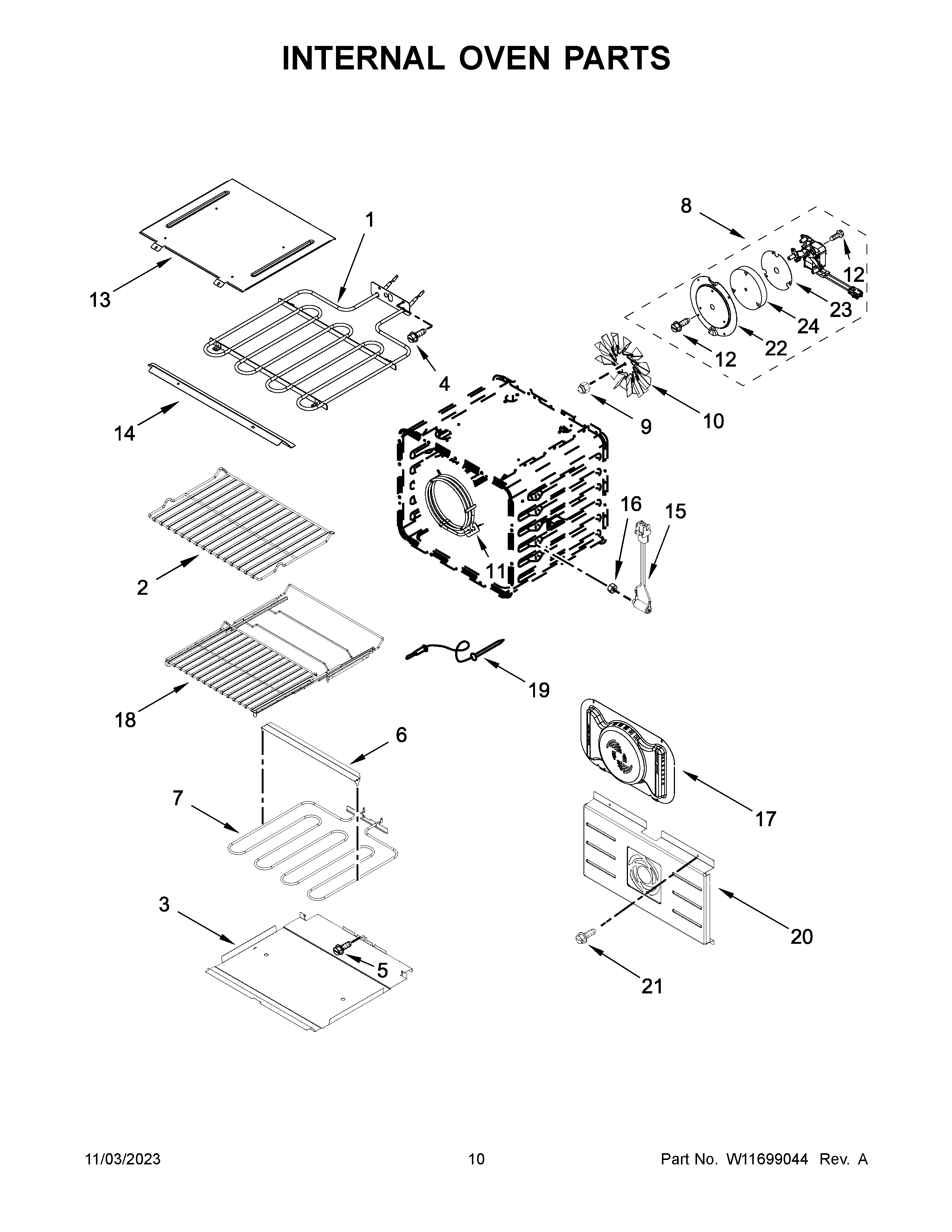 Internal oven parts