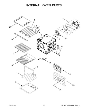 Internal oven parts