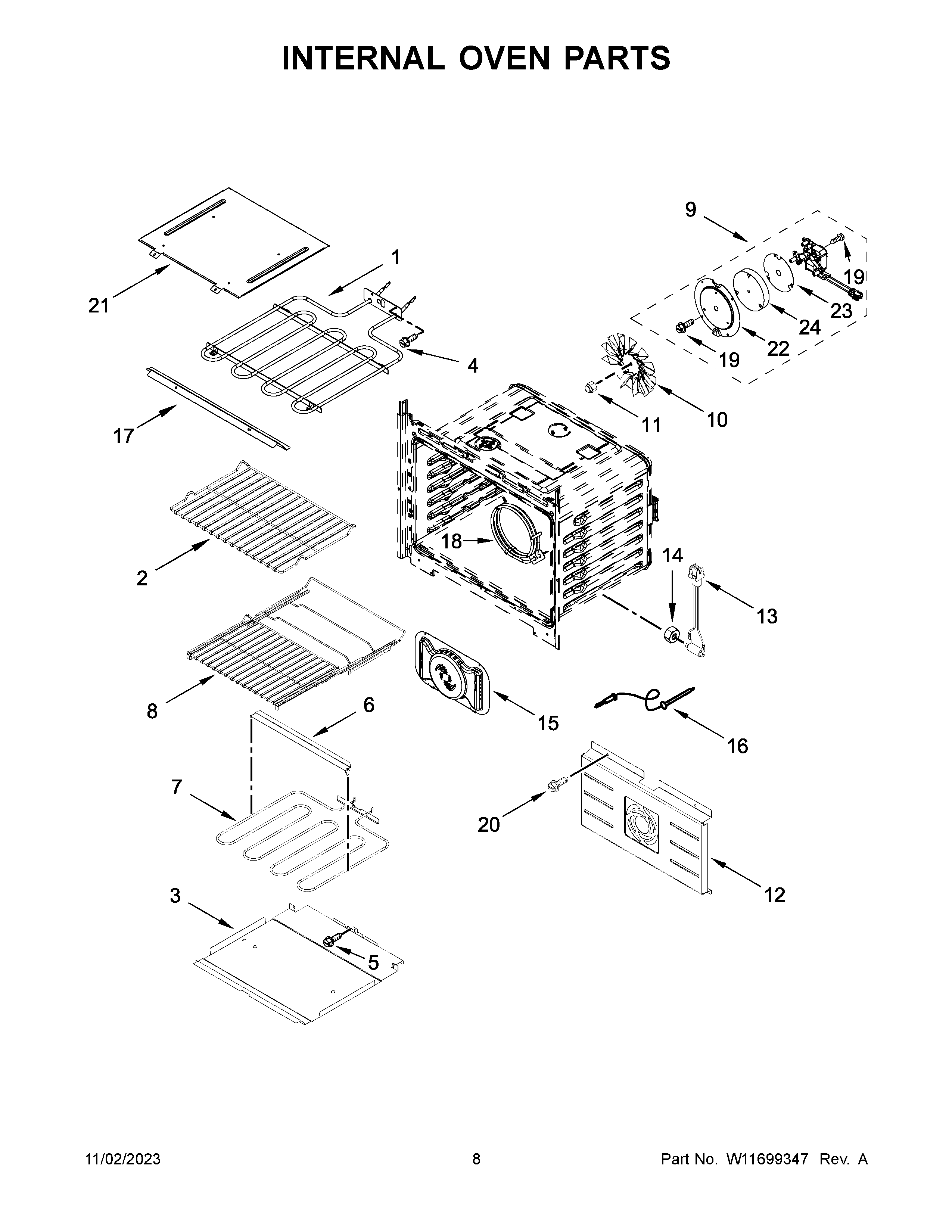 Internal oven parts