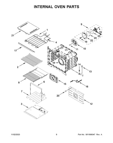 Internal oven parts