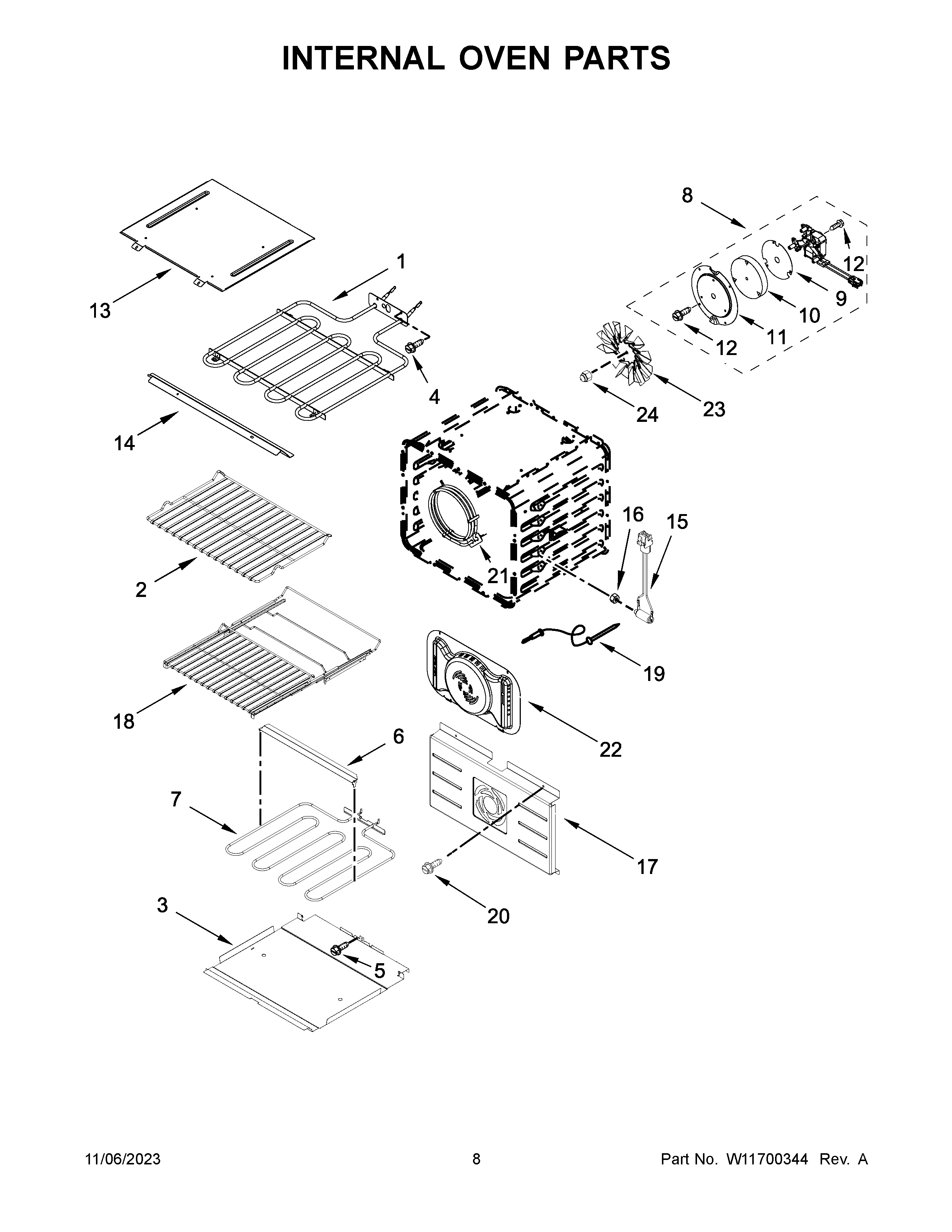 Internal oven parts