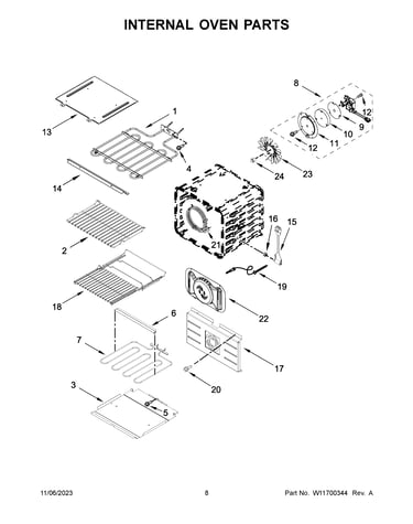 Internal oven parts
