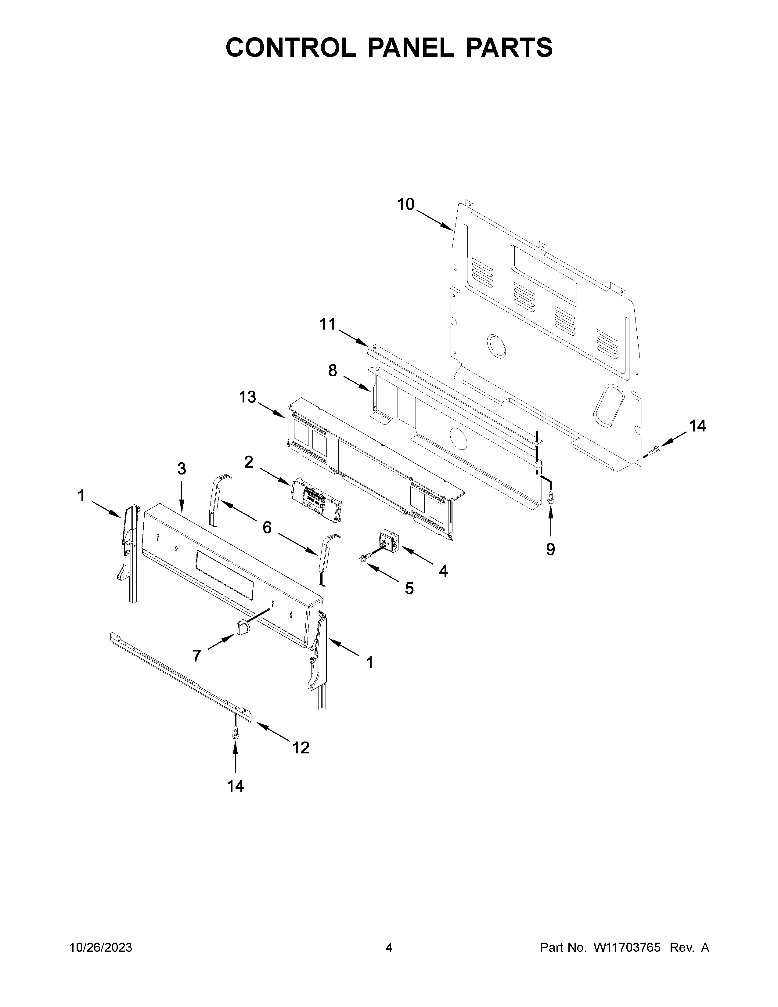 Control panel parts