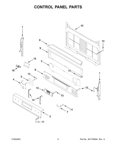Control panel parts