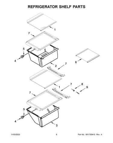 Refrigerator shelf parts