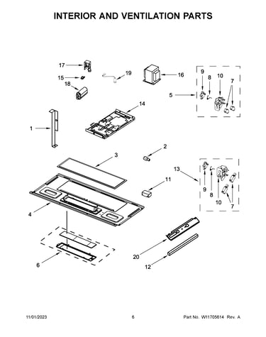 Interior and ventilation parts