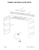 Cabinet and installation parts