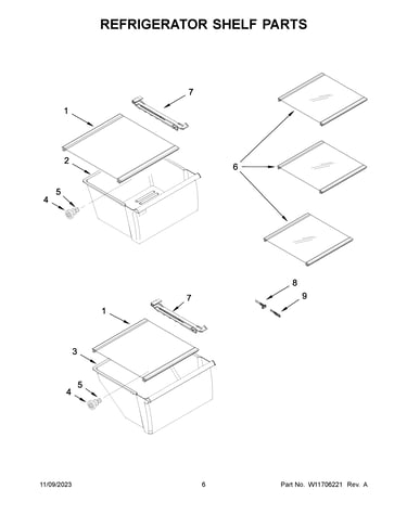 Refrigerator shelf parts