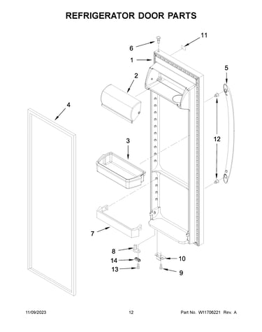 Refrigerator door parts