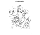 Whirlpool WED5050LW0 bulkhead parts diagram