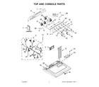 Maytag MED5430MW0 top and console parts diagram