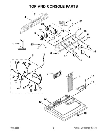 Top and console parts