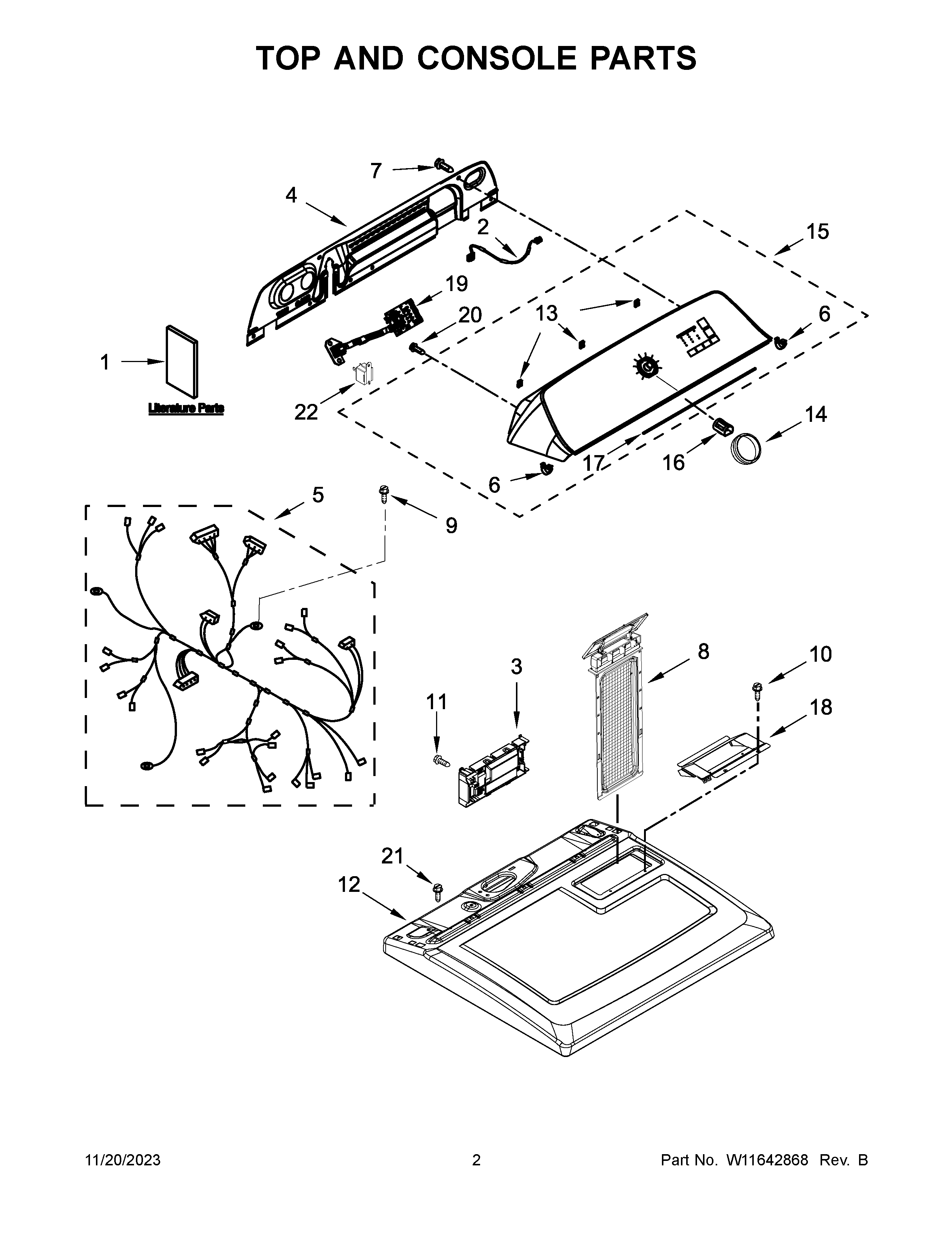 Top and console parts
