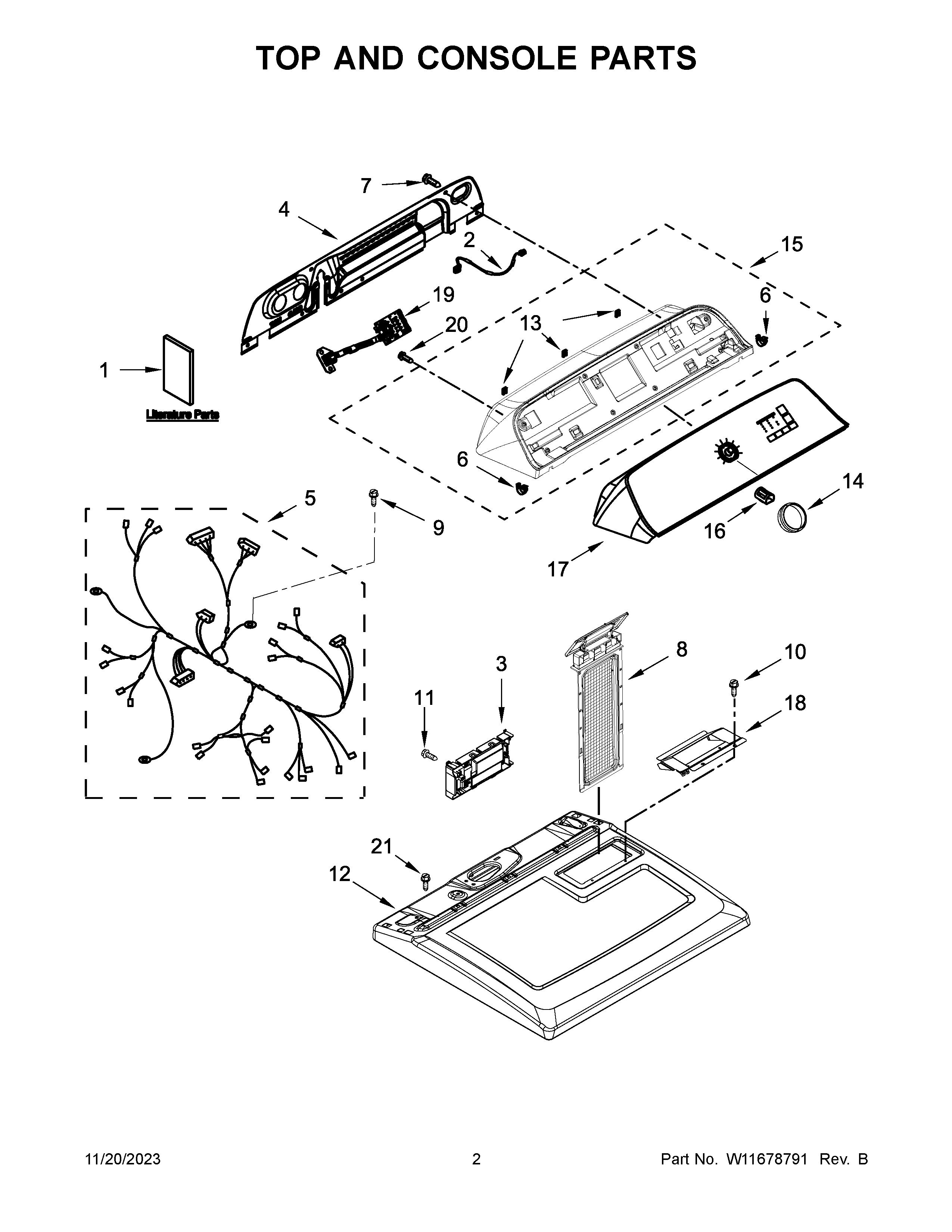 Top and console parts