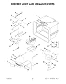 Freezer liner and icemaker parts