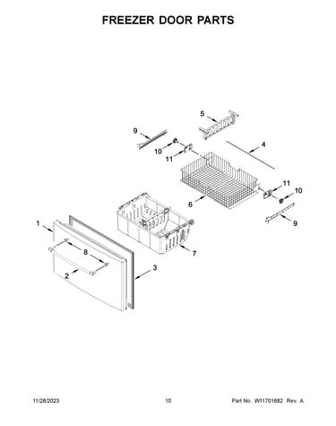 Freezer door parts