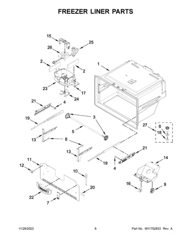 Freezer liner parts