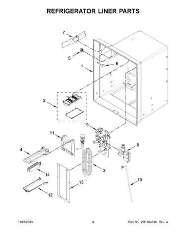 Refrigerator liner parts
