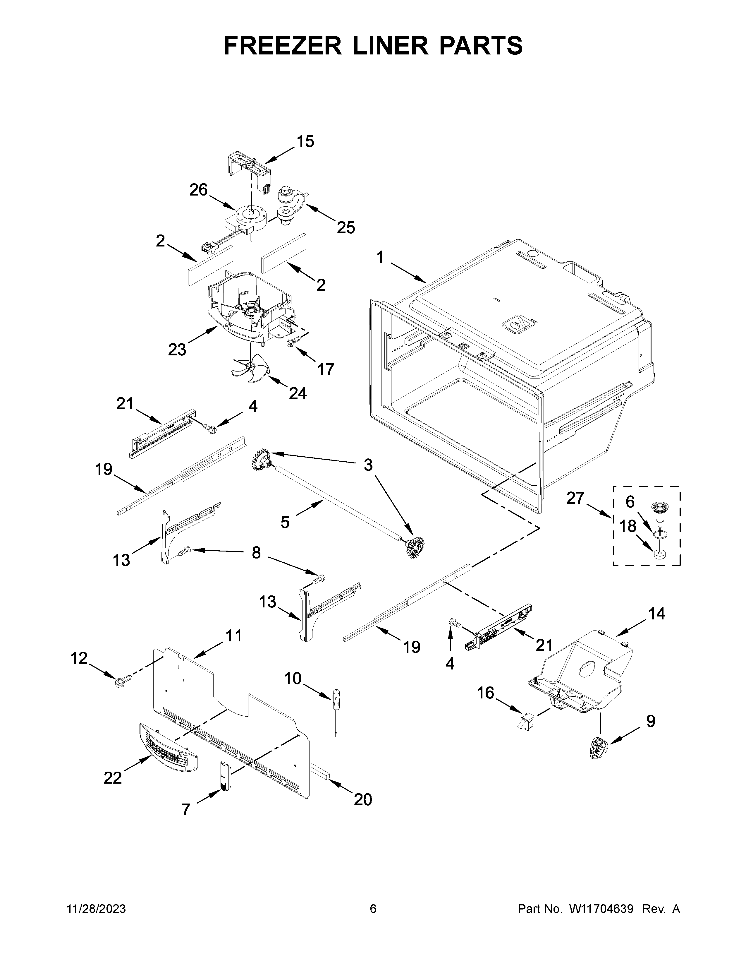 FREEZER LINER PARTS