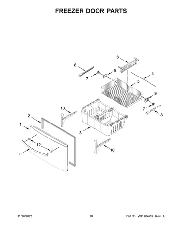 Freezer door parts
