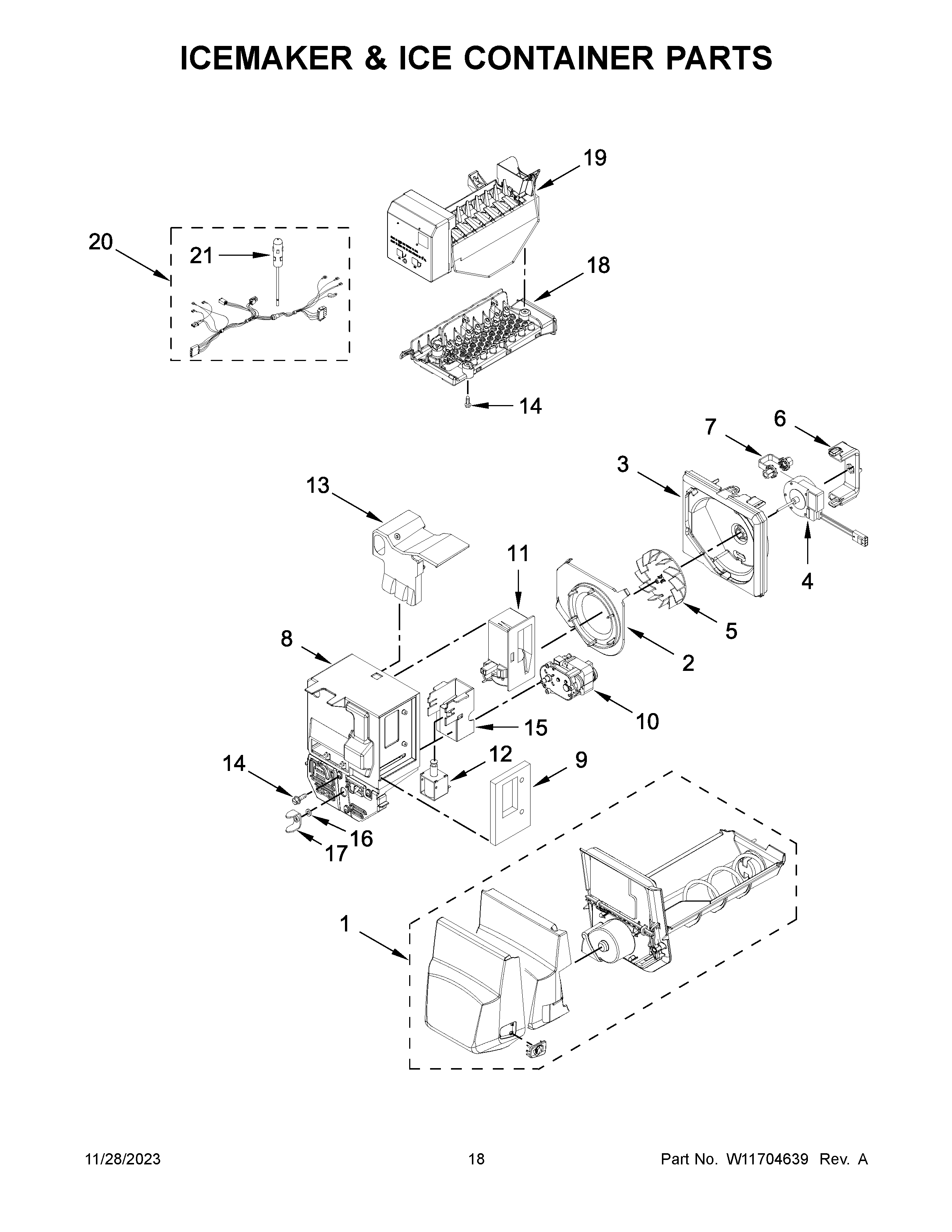 ICEMAKER & ICE CONTAINER PARTS