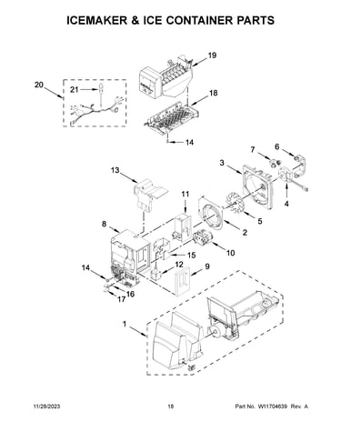 Icemaker & ice container parts