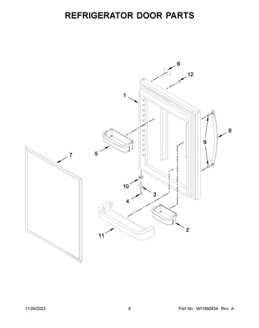 Refrigerator door parts