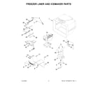 Maytag MRFF5033PZ01 freezer liner and icemaker parts diagram