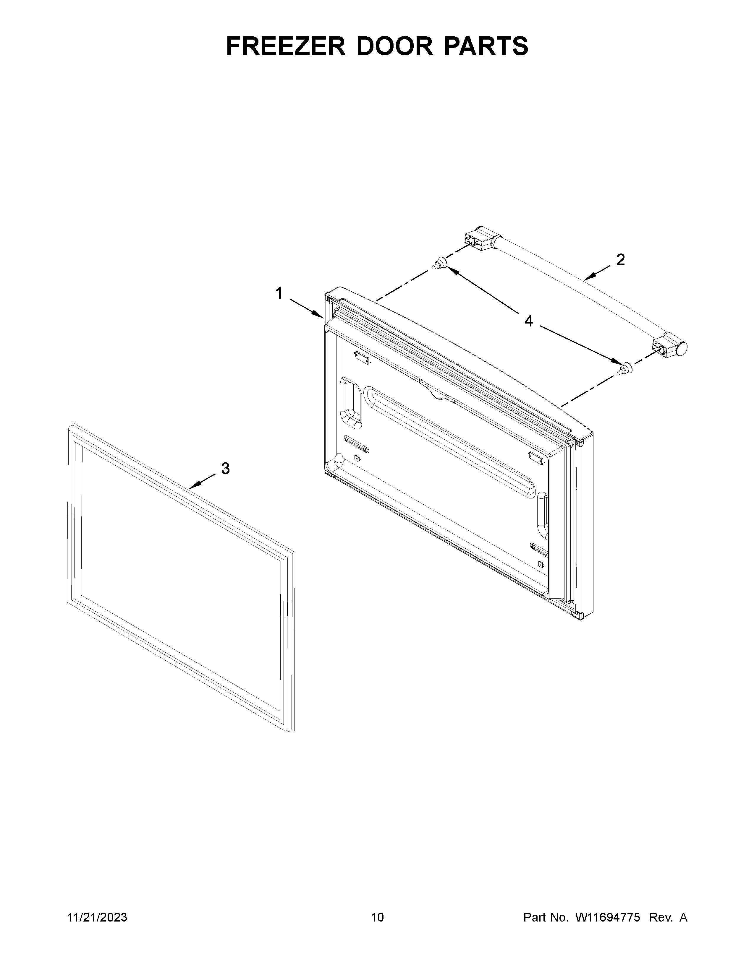 Freezer door parts
