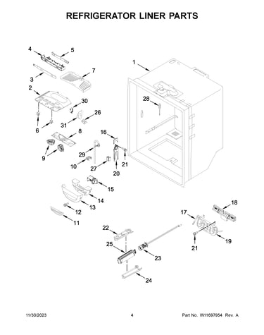 Refrigerator liner parts