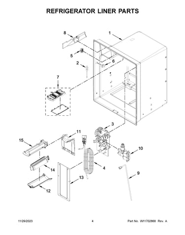 Refrigerator liner parts