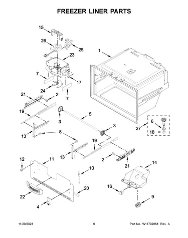 Freezer liner parts