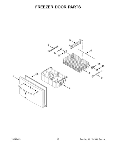 Freezer door parts