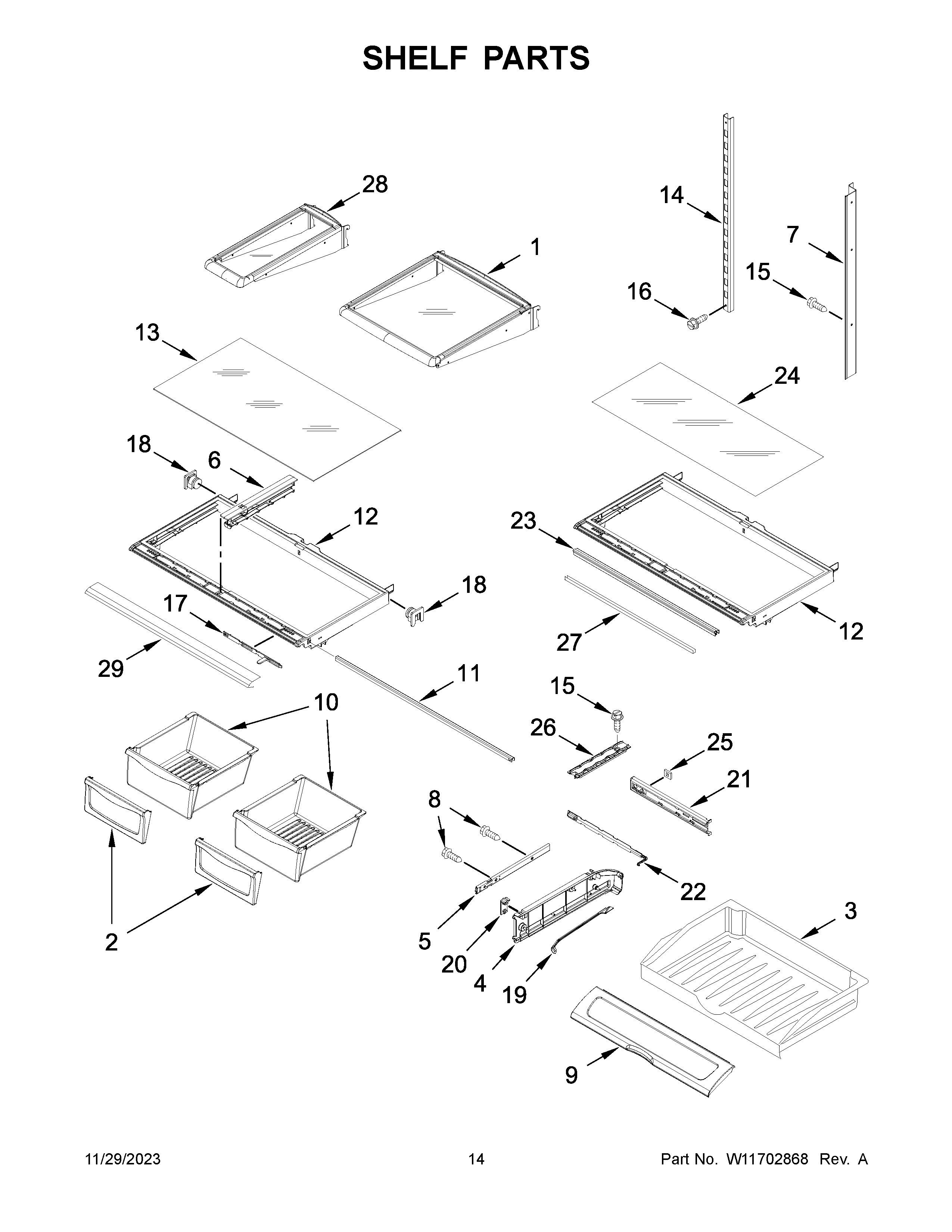 Shelf parts