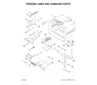 KitchenAid KRFC300EWH11 freezer liner and icemaker parts diagram
