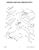 Freezer liner and icemaker parts