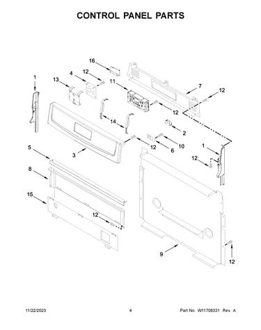Control panel parts