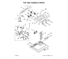 Maytag MGD5430PBK0 top and console parts diagram