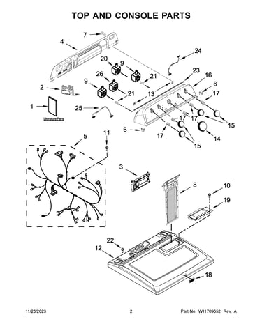 Top and console parts