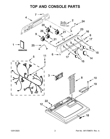 Top and console parts
